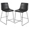 Flash Furniture 24" LeatherSoft Counter Height Barstools, Gray, PK2 2-ET-ER18345-24-GY-GG - alternate 3